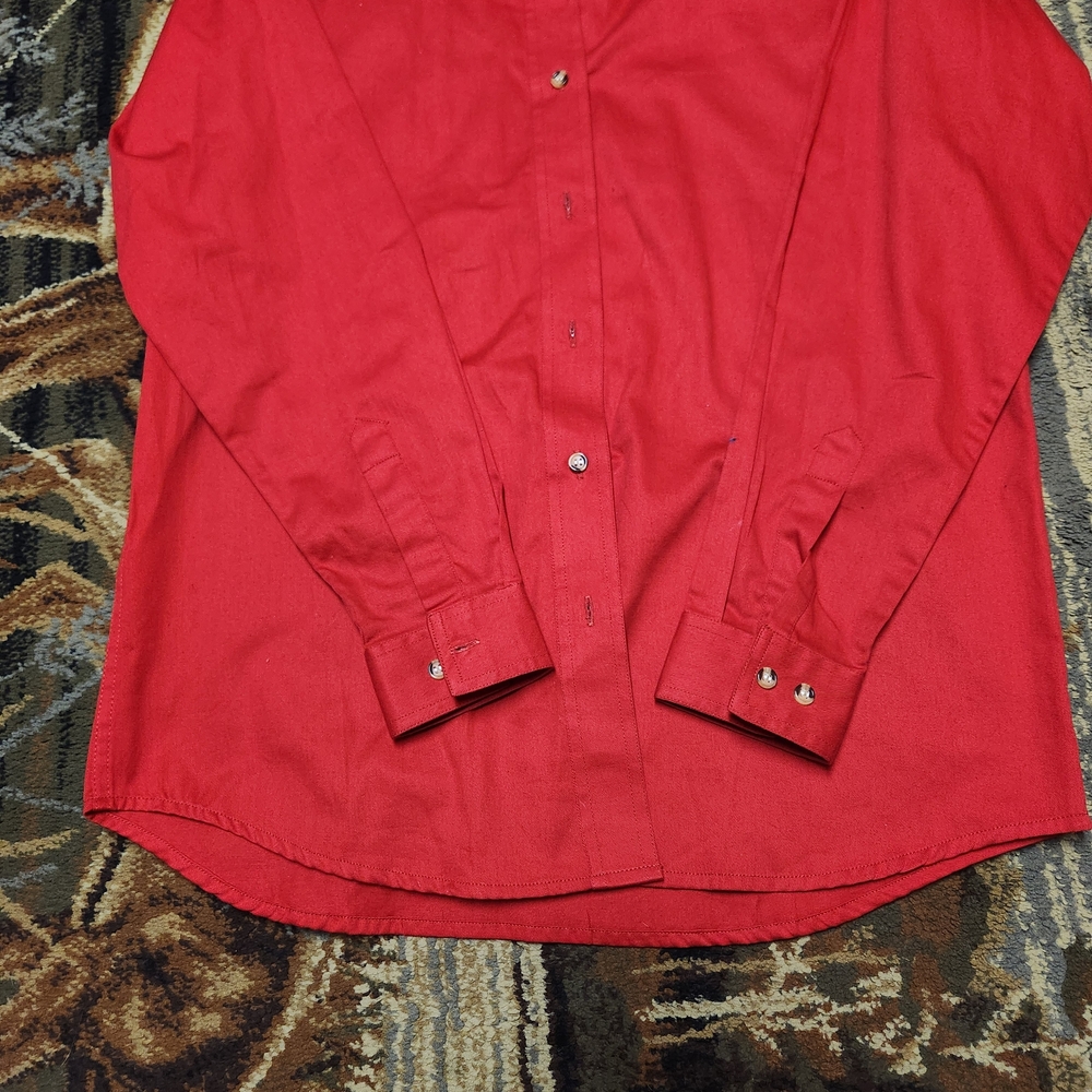 Elegant Red Button Down Shirt - Picture 11 of 11